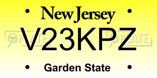 V23KPZ New Jersey License Plate
