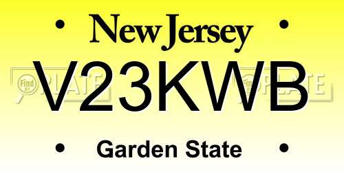 V23KWB New Jersey License Plate