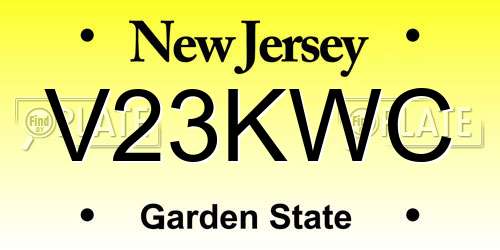 V23KWC New Jersey License Plate