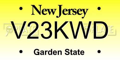 V23KWD New Jersey License Plate