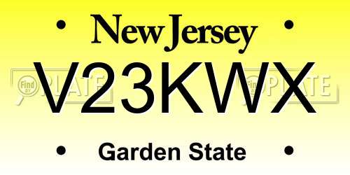 V23KWX New Jersey License Plate