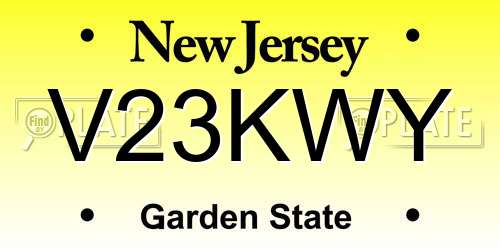 V23KWY New Jersey License Plate