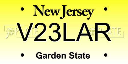 V23LAR New Jersey License Plate