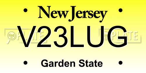 V23LUG New Jersey License Plate