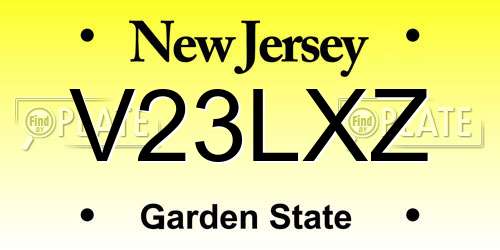V23LXZ New Jersey License Plate
