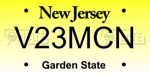 V23MCN New Jersey License Plate