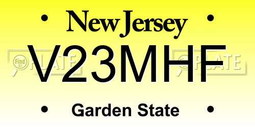 V23MHF New Jersey License Plate