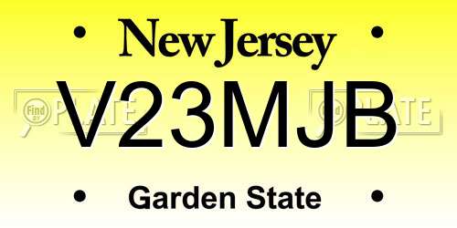 V23MJB New Jersey License Plate