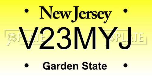 V23MYJ New Jersey License Plate