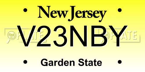 V23NBY New Jersey License Plate