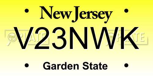 V23NWK New Jersey License Plate