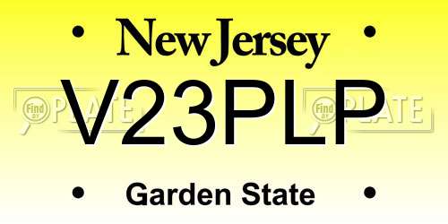 V23PLP New Jersey License Plate