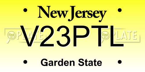 V23PTL New Jersey License Plate