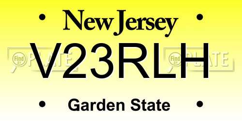 V23RLH New Jersey License Plate