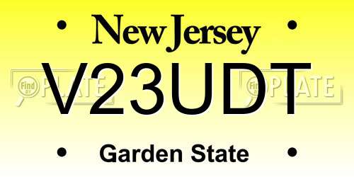V23UDT New Jersey License Plate