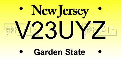 V23UYZ New Jersey License Plate