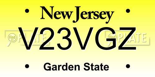 V23VGZ New Jersey License Plate