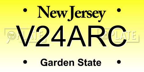 V24ARC New Jersey License Plate