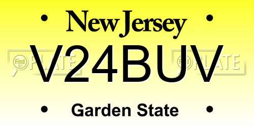 V24BUV New Jersey License Plate