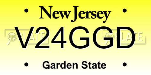 V24GGD New Jersey License Plate