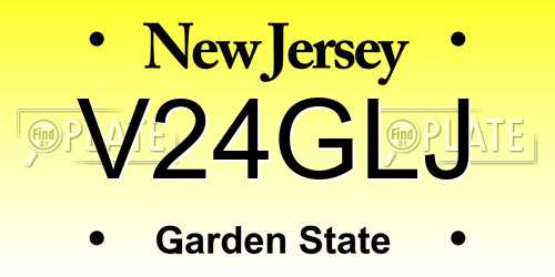 V24GLJ New Jersey License Plate