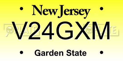 V24GXM New Jersey License Plate