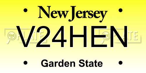 V24HEN New Jersey License Plate
