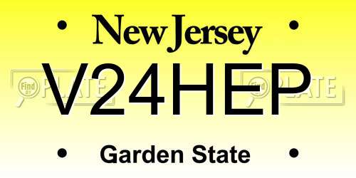 V24HEP New Jersey License Plate