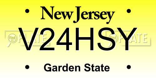V24HSY New Jersey License Plate