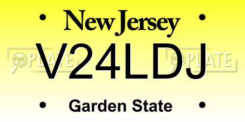 V24LDJ New Jersey License Plate