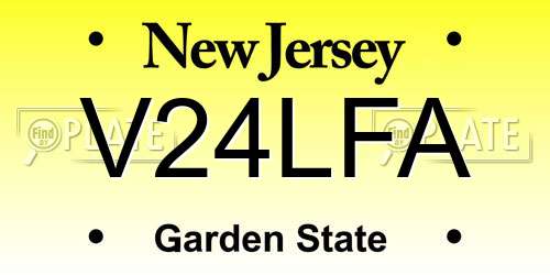 V24LFA New Jersey License Plate
