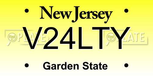 V24LTY New Jersey License Plate