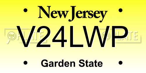 V24LWP New Jersey License Plate