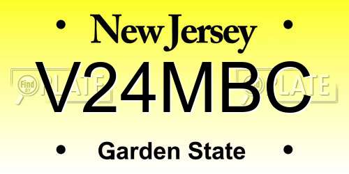 V24MBC New Jersey License Plate