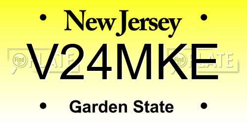 V24MKE New Jersey License Plate