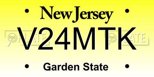 V24MTK New Jersey License Plate