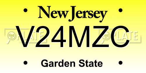 V24MZC New Jersey License Plate