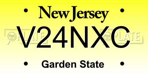 V24NXC New Jersey License Plate