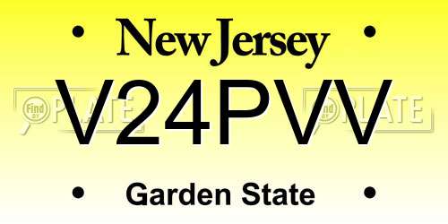 V24PVV New Jersey License Plate