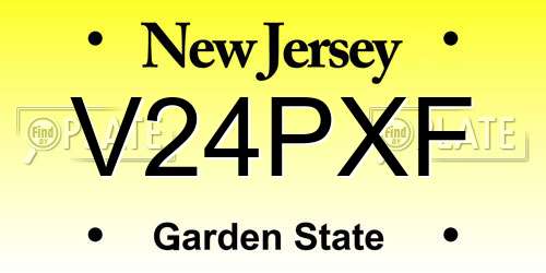 V24PXF New Jersey License Plate