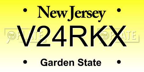V24RKX New Jersey License Plate