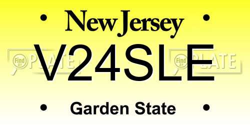 V24SLE New Jersey License Plate