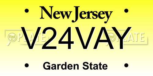 V24VAY New Jersey License Plate
