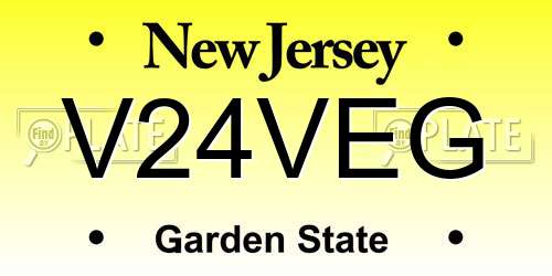V24VEG New Jersey License Plate
