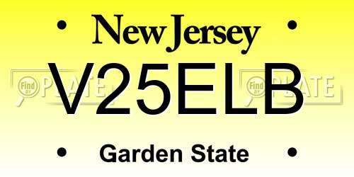 V25ELB New Jersey License Plate