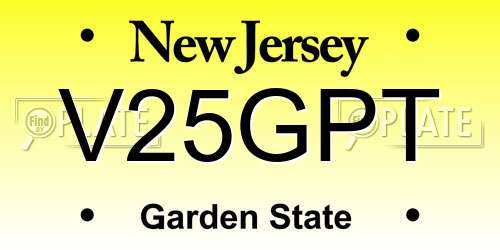 V25GPT New Jersey License Plate