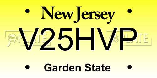 V25HVP New Jersey License Plate