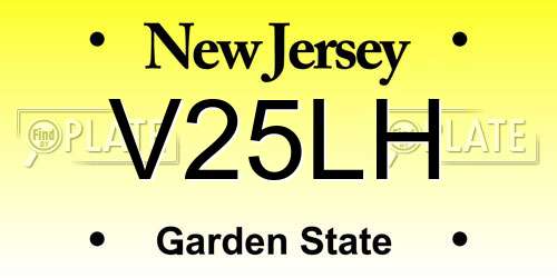 V25LH New Jersey License Plate