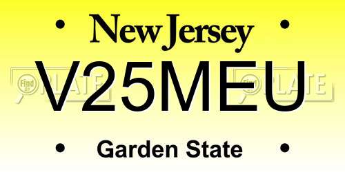 V25MEU New Jersey License Plate