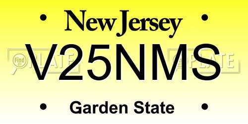 V25NMS New Jersey License Plate